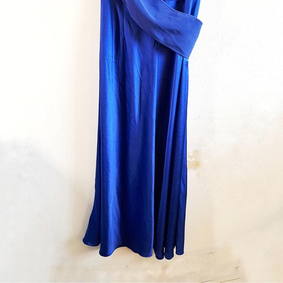 Ted Baker Dress Dark Blue Ivena Asymmetric Knit Bodice w/ Satin Skirt Sz 12 NWT - Picture 14 of 16